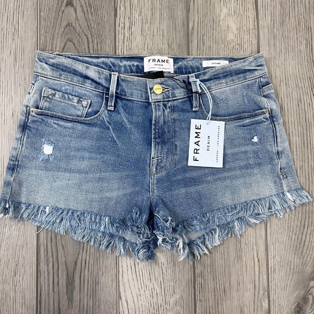 Frame Le Cutoff  Women Size 27 Cotton Denim NEW Jean Short Fray Hem Festival